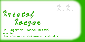 kristof koczor business card